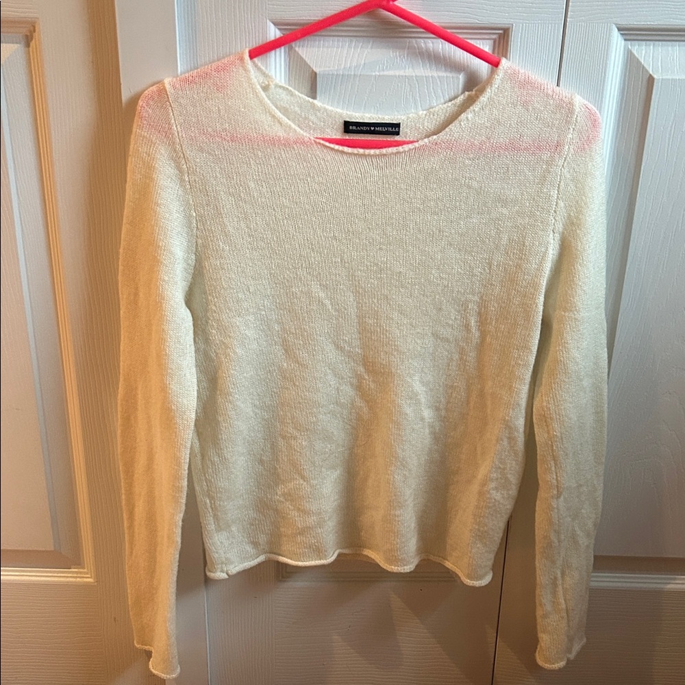 Cream Knit Sweater from Brandy Melville